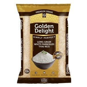 Golden Delight Long Grain White Parboiled Thai Rice Brown Bag 5kg