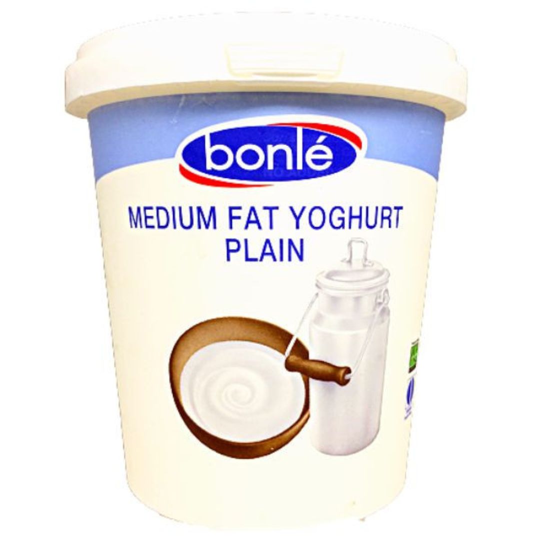 Bonle Plain Medium Fat Yoghurt 1kg Superb Hyper