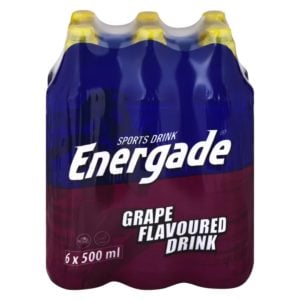 Energade Sports Drink Grape Flavoured 6x500ml