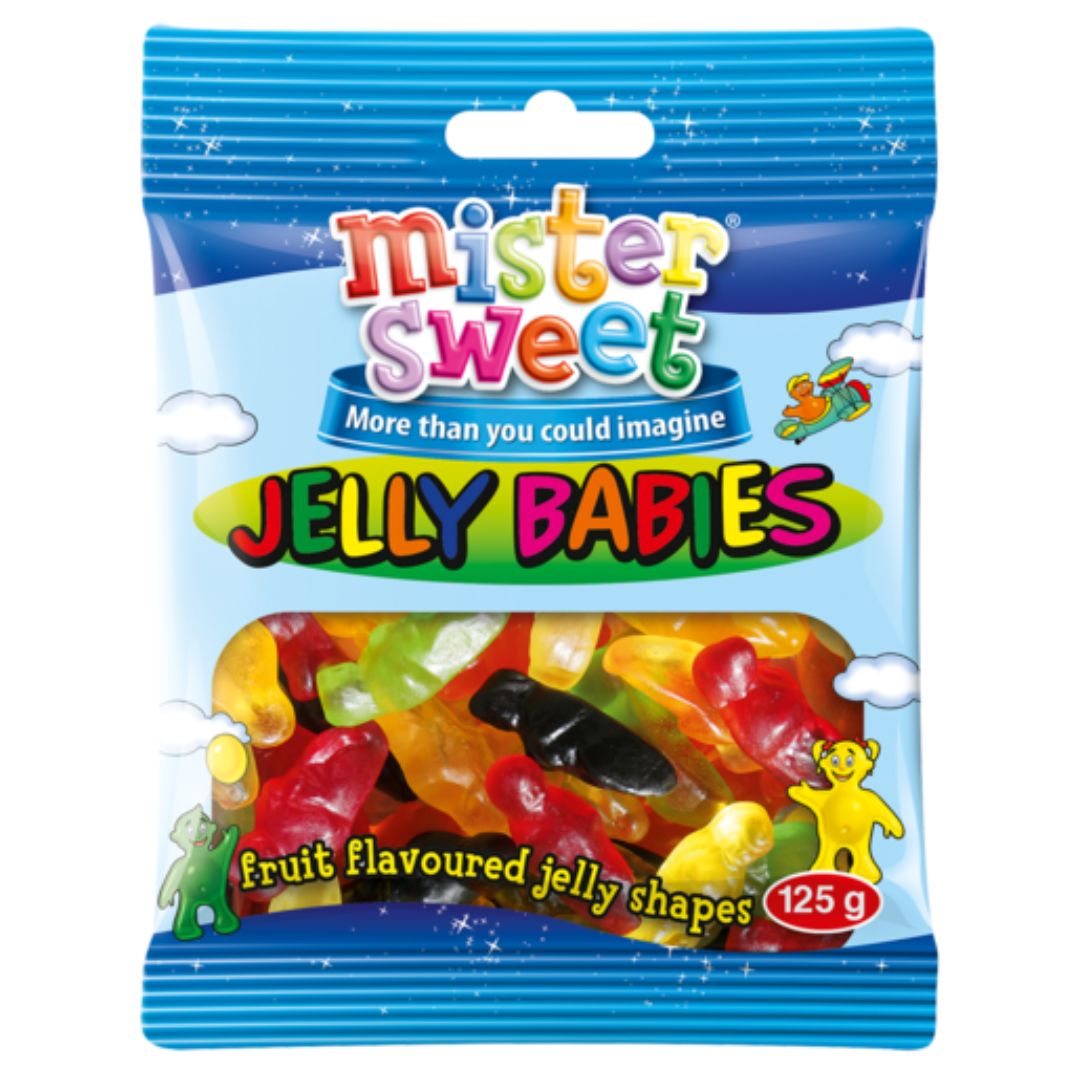 Mister Sweet Jelly Babies Fruit Flavoured Jelly Shapes 1x125g Superb