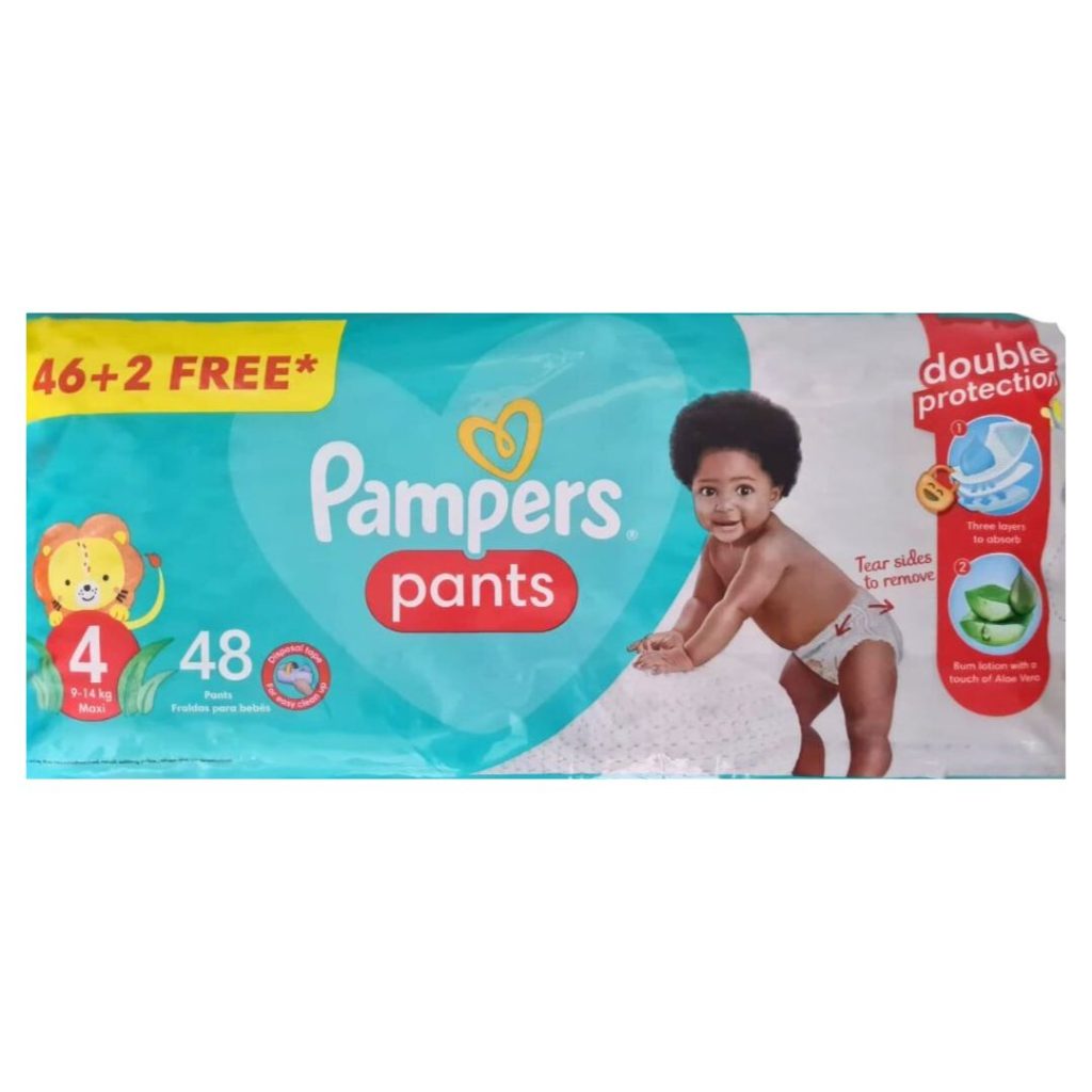 Pampers Pants Size Maxi Value Pack 46+2 Free 1's Superb Hyper