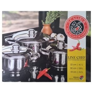 Pot Set Line Chef Stainless Steel 6 Piece