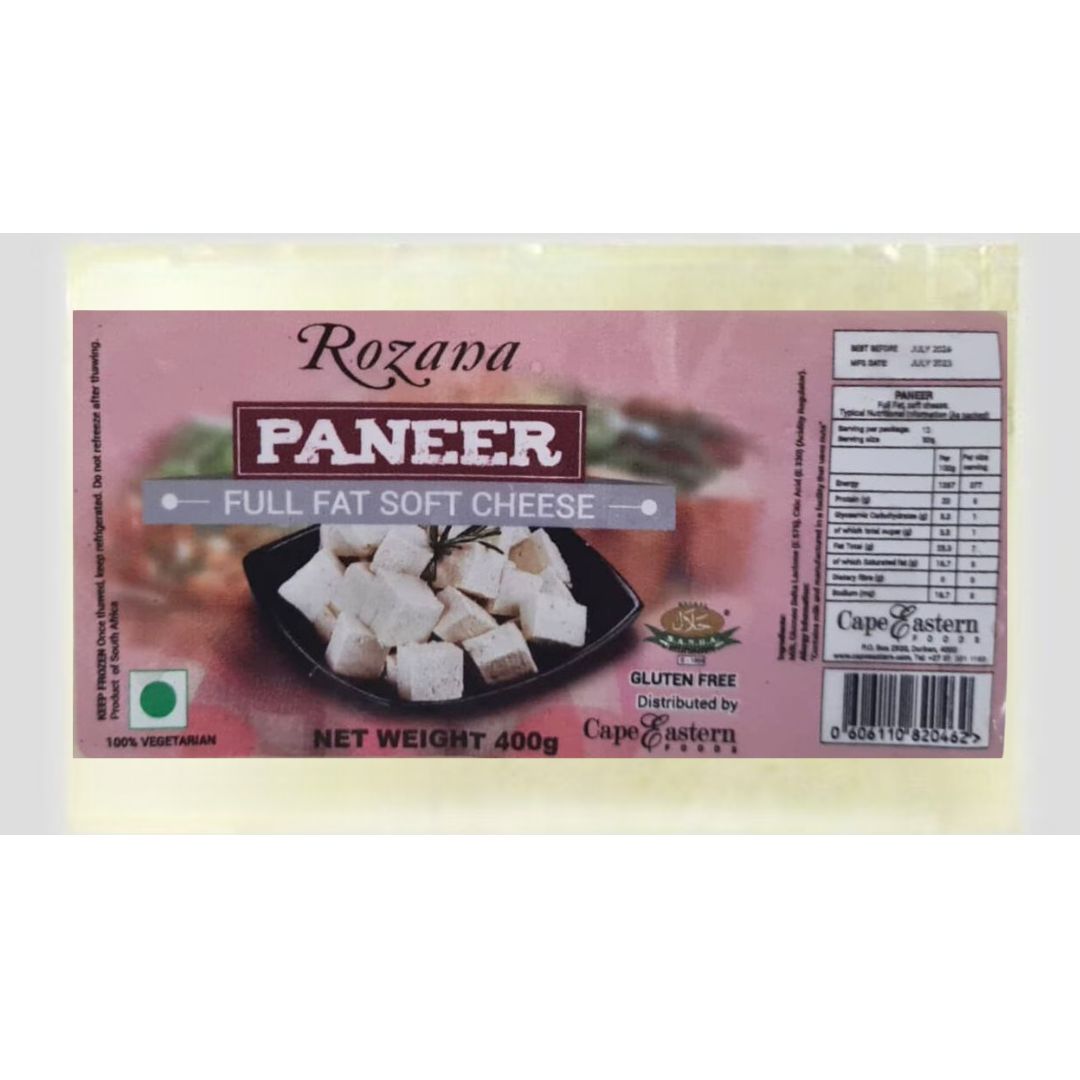 Rozana Paneer Block Full Fat Soft Cheese 400g Superb Hyper