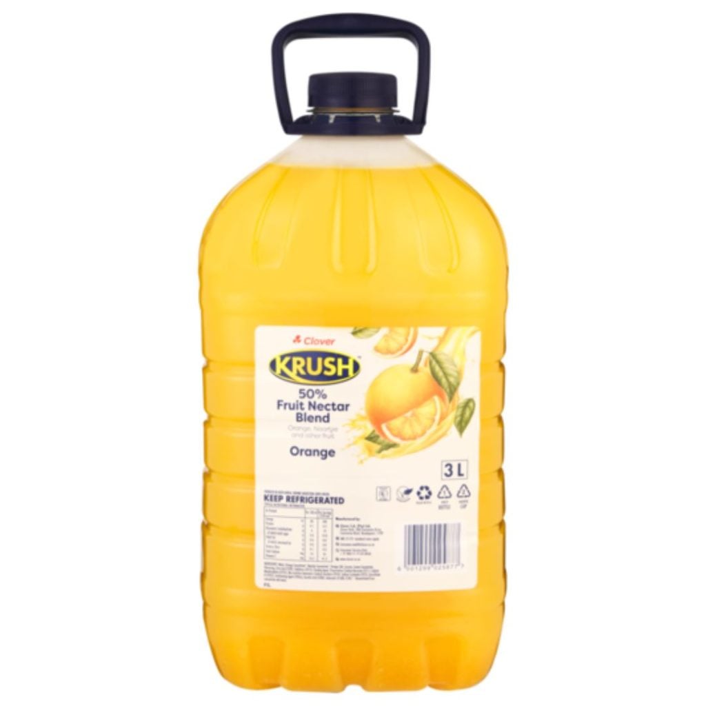 Clover Krush 50% Fruit Nectar Blend Orange 3lt Superb Hyper