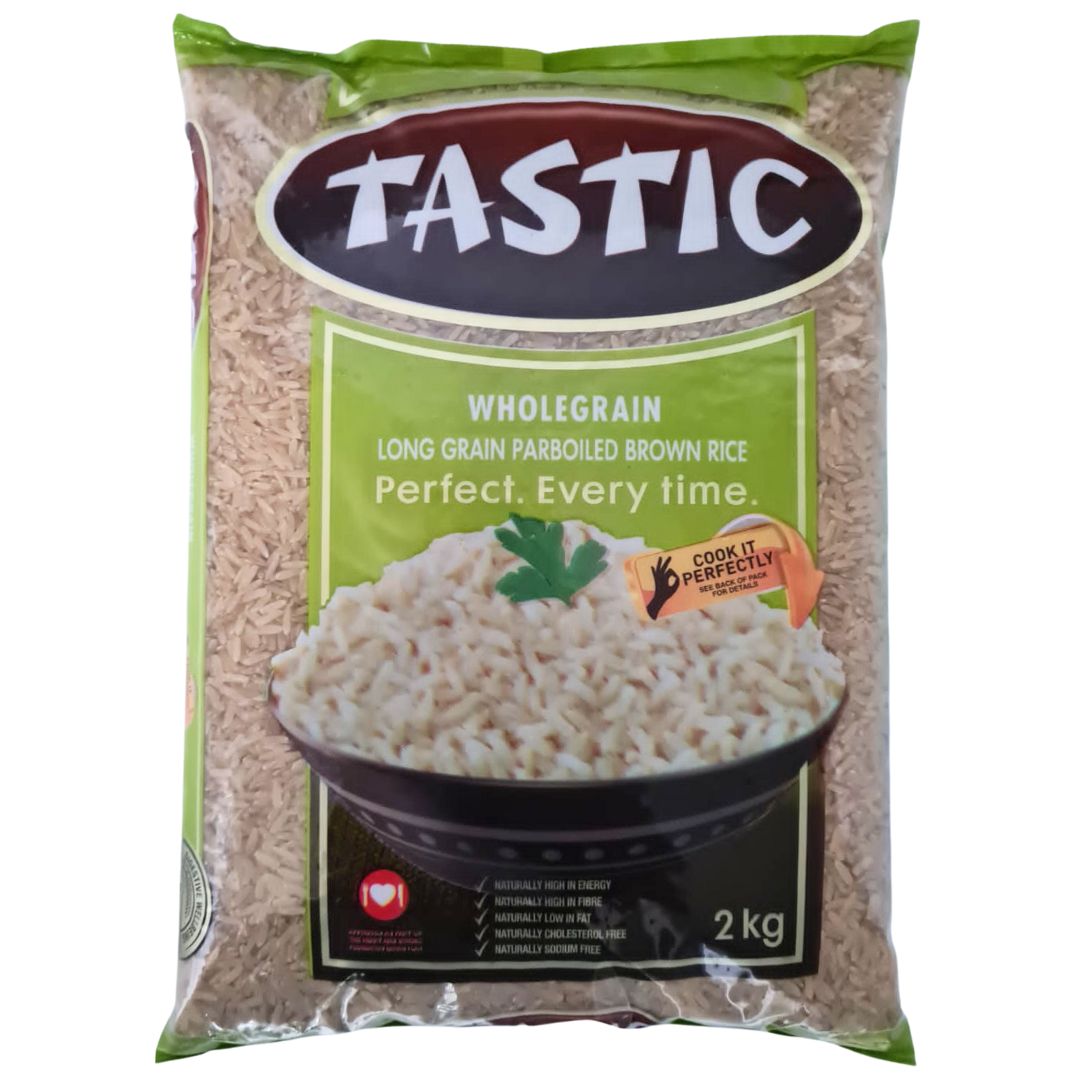 Tastic Wholegrain Long Grain Parboiled Brown Rice 2kg - Superb Hyper