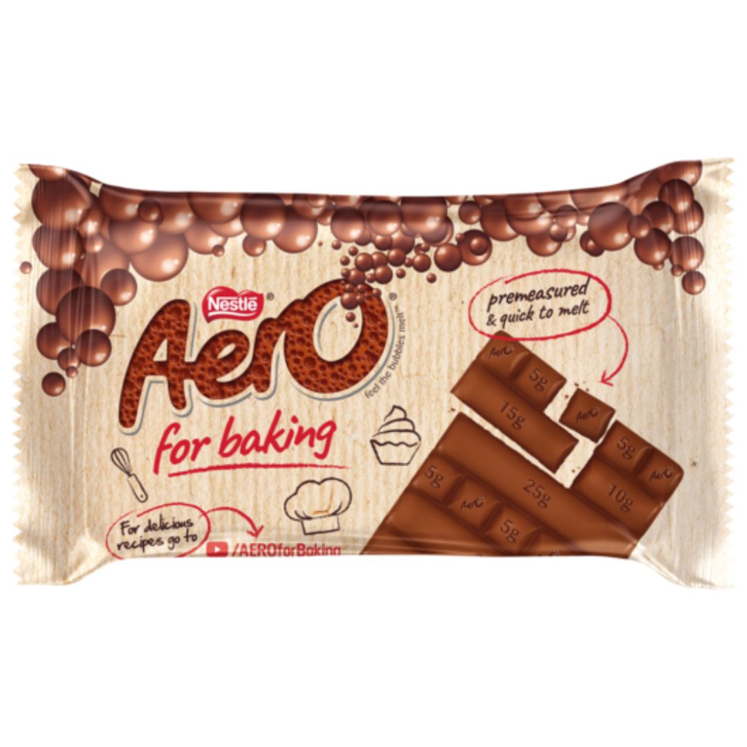 Nestle Aero For Baking Smooth Milk Chocolate With Aerated Centre 175g