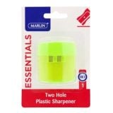 Marlin Essentials Two Hole Plastic Sharpener with Container - Click On Item For Color Options