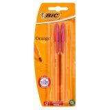 Bic Orange Smooth Writing Ball Point Pen Fine Red 2s