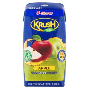 Clover Krush Apple 100% Fruit Juice Blend 200ml