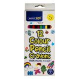 Marlin Kids Color Pencils Crayons Long 12 Colors