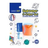 Marlin Kids One Hole Plastic Sharpener And Eraser Set - Click On Item For Color Options