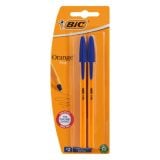 Bic Orange Smooth Writing Ball Point Pen Fine Blue 2s