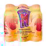 Clover Super M Banana Flavoured Milk 6x300ml
