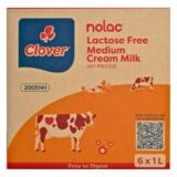 Clover Nolac Lactose Free Medium Fat Milk UHT Process 6x1lt