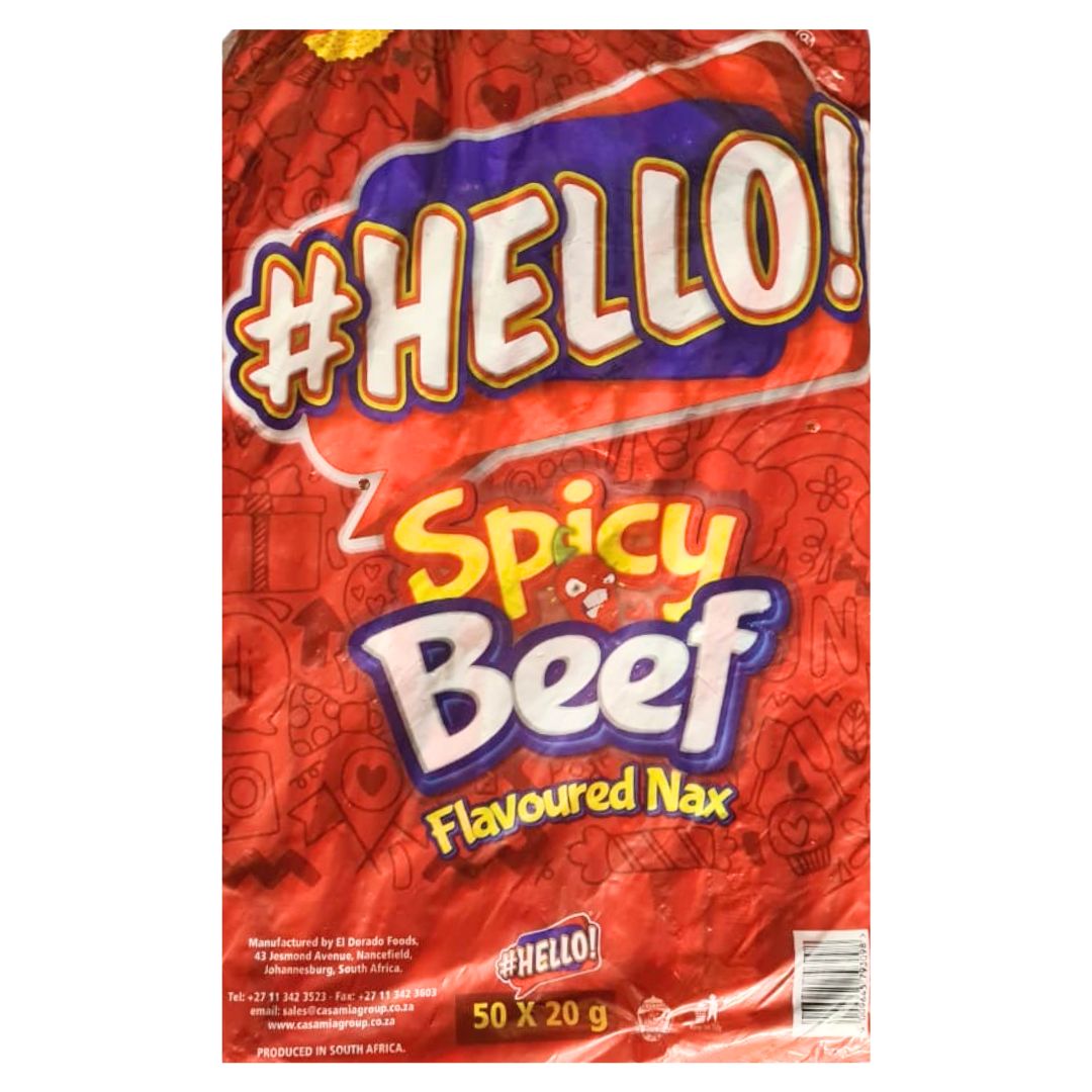 Hello Spicy Beef Flavoured Nax 50x20g Superb Hyper