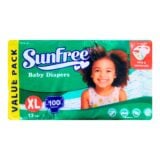 Sunfree Baby Diapers Value Pack Extra Large 13kg+ 100s
