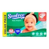 Sunfree Baby Diapers Value Pack Medium 5-10kg 100s