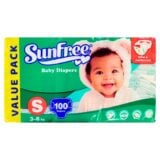 Sunfree Baby Diapers Value Pack Small 3-6kg 100s