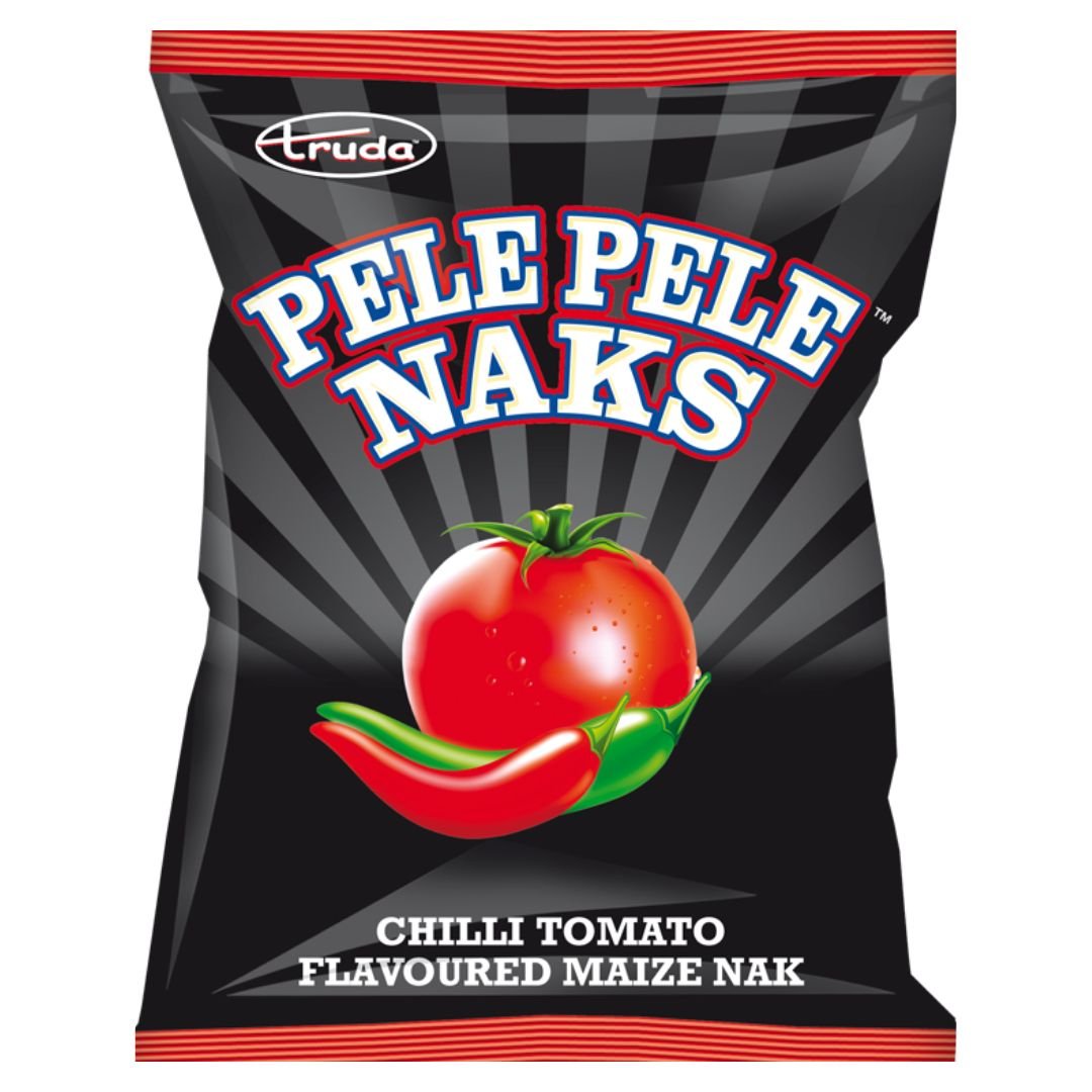 Truda Pele Pele Naks Chilli Tomato Flavoured Maize Nak 100gr - Superb Hyper