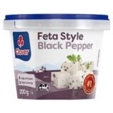 Clover Feta-Style Black Pepper Semi-Hard Cheese 200gr