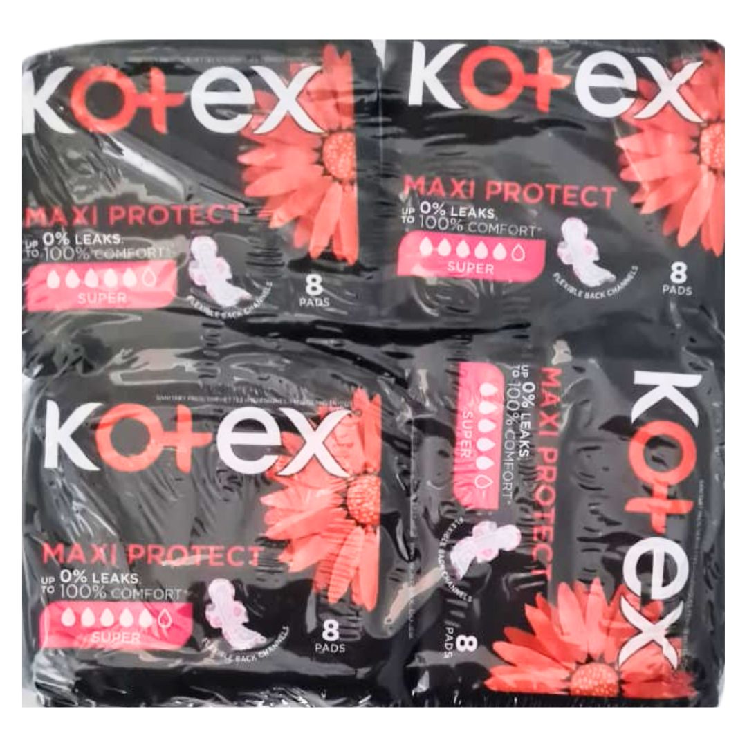 Kotex Maxi Protect Super Pads 4x8s - Superb Hyper