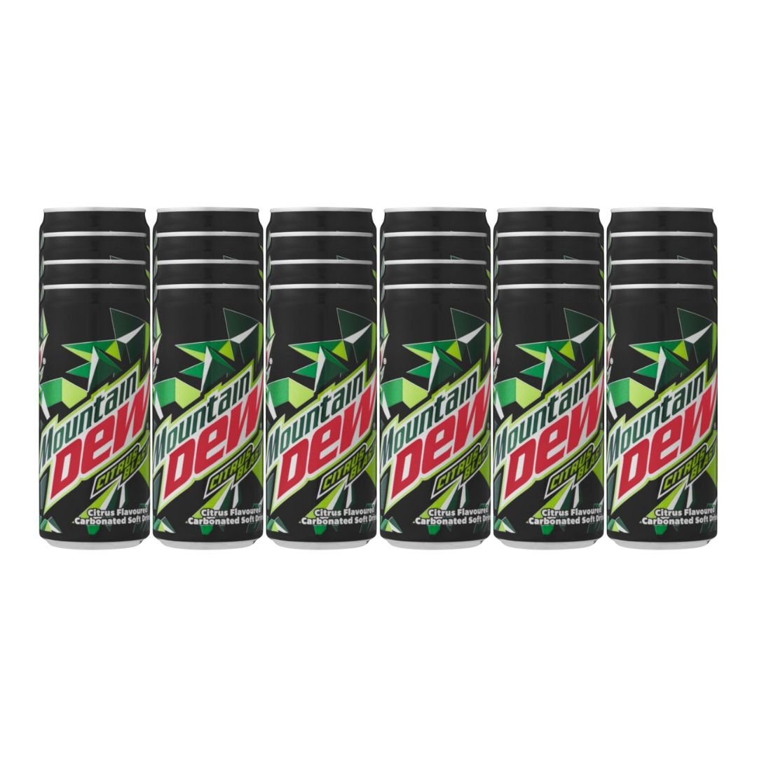 Mountain Dew Citrus Flavoured Soft Drink Can 24x300ml - Superb Hyper