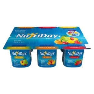 Nutriday Low Fat Strawberry, Fruit Cocktail And Apricot Fruit Yoghurt 6x100gr