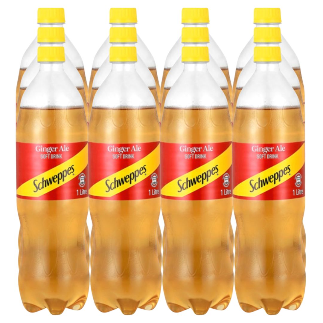 Schweppes Ginger Ale Soft Drink Bottle 12x1lt - Superb Hyper