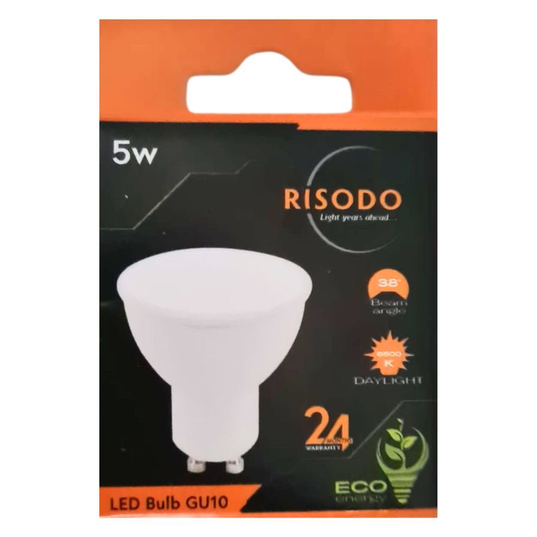 LED Bulb GU10 Risodo 38 Degree Beam Angle 6500k 5w - Superb Hyper