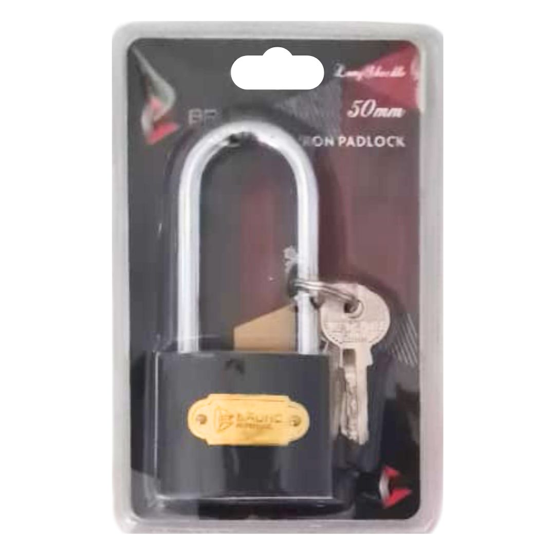 Tri-Circle Long Shackle 38mm Iron Padlock