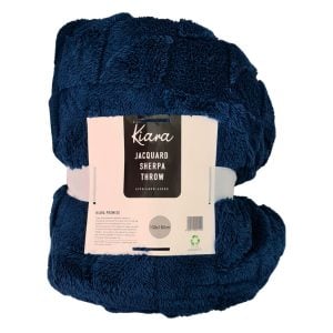 Kiara Jacquard Sherpa Throw Fleece 150x180cm - Click On Item For Colour Options