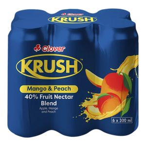 Clover Krush Mango And Peach Flavour 6x300ml