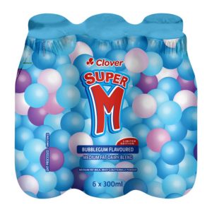 Clover Super M Bubblegum Flavoured Milk 6x300ml