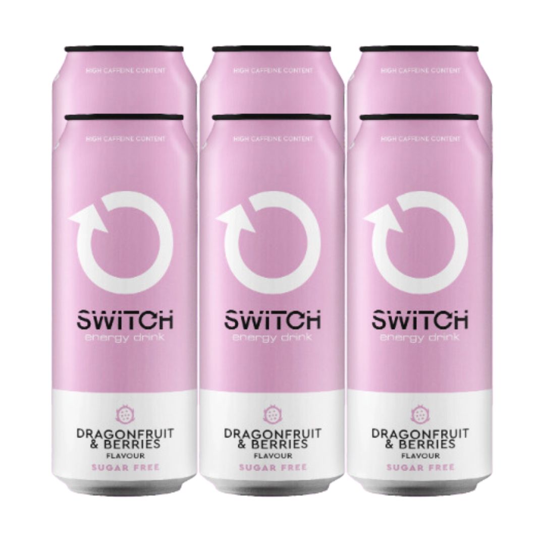 Switch Energy Drink Dragonfruit And Berries Flavour 6x500ml Superb Hyper