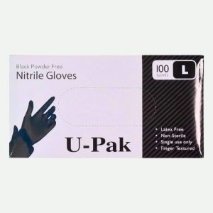 U-Pak Black Nitrile Gloves 100's