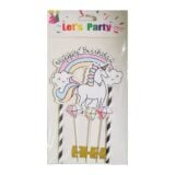 Happy Birthday Unicorn Design Cake Topper