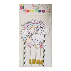 Happy Birthday Unicorn Design Cake Topper