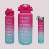 Motivational Flip Top Water Bottle 2lt , 1lt , 500ml 3x1 - Click On Item For Colour Options