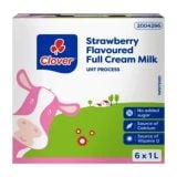 Clover Strawberry Full Cream Milk 6x1lt
