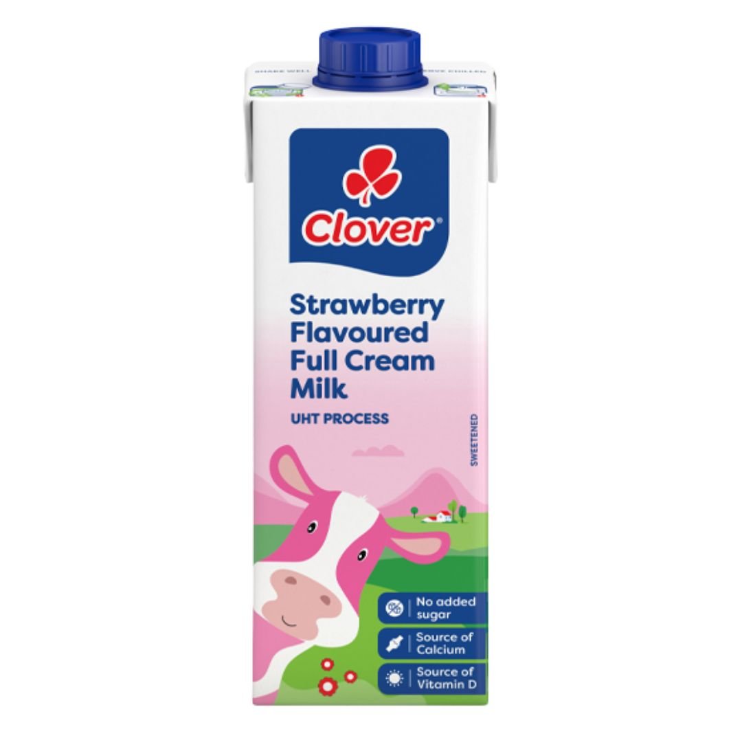 Clover Strawberry Full Cream Milk 1lt