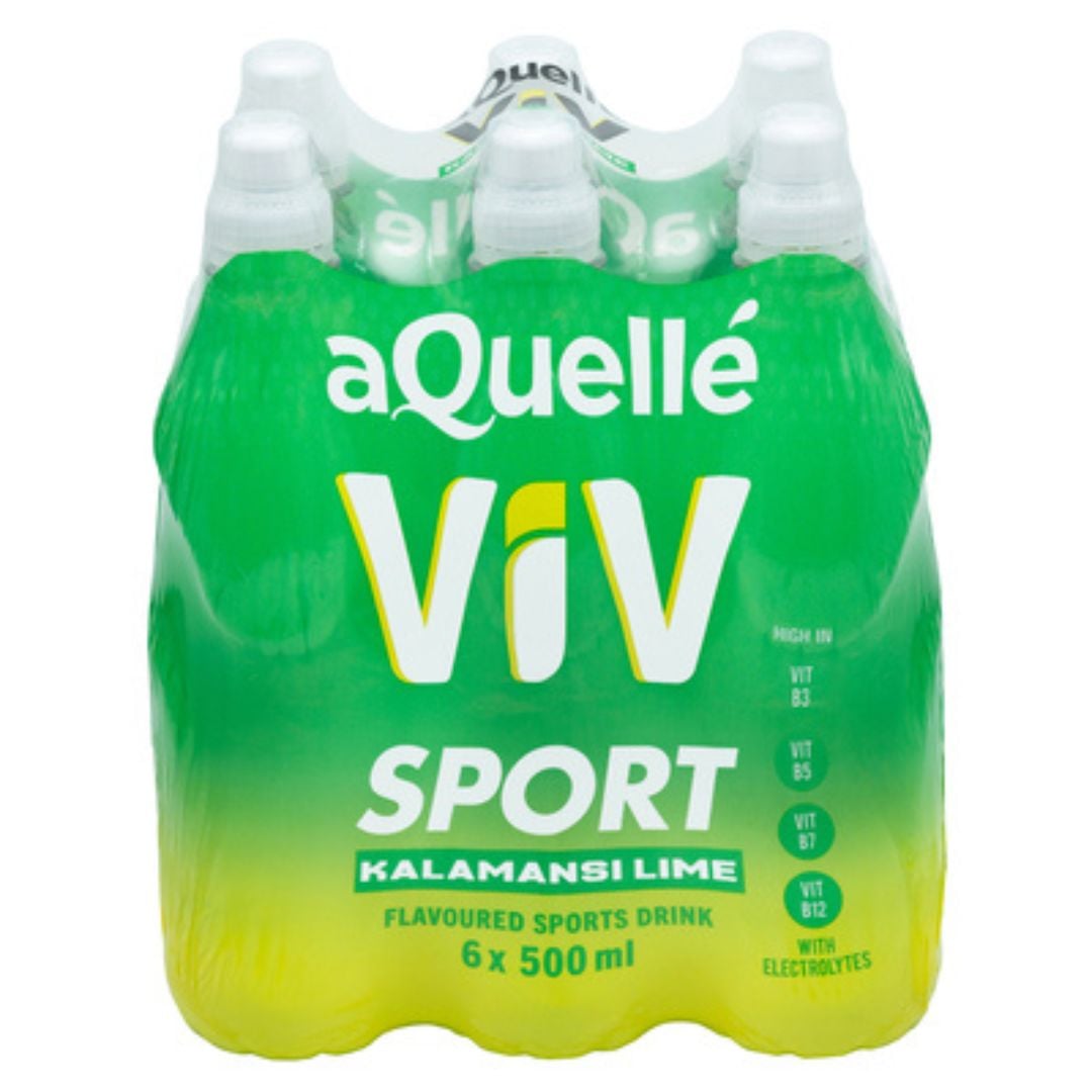 Aquelle Viv Hydration Sports Drink Kalamansi Lime Flavour 6x500ml
