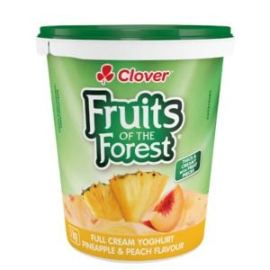 Clover Fruits Of The Forest Full Cream Pineapple and Peach Yoghurt 1kg