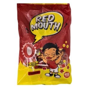 Go Lollipops Red Mouth Strawberry Flavour 48s