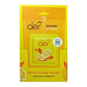 Godrej Aer Power Pocket Lemon Tangy  Delight Bathroom Fragrance 6x10gr