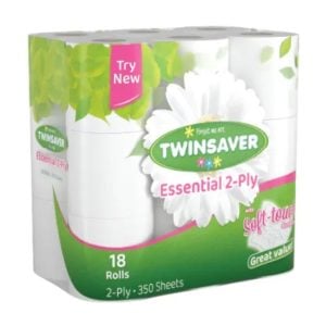 Twinsaver Essential Toilet Roll 2 Ply 18's 350 Sheets