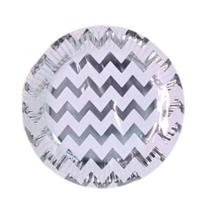 Paper Plate Zig Zag Silver 10s
