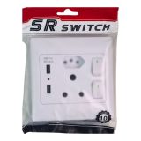 SR Switch  Single And Euro Socket 2 USB  4x4