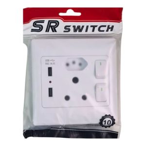 SR Switch  Single And Euro Socket 2 USB  4x4