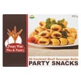 Penny Wise Beef Sausage Rolls Party Snacks 550gr