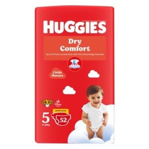Huggies Dry Comfort Jumbo Pack Size 5 Diapers 52’s